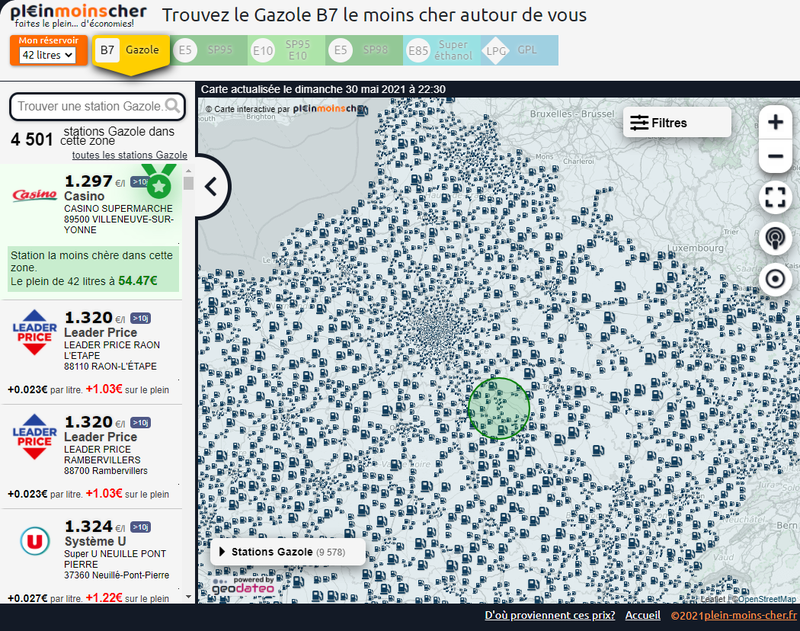 Carte Interactive Prix Des Carburants En France Data Gouv Fr