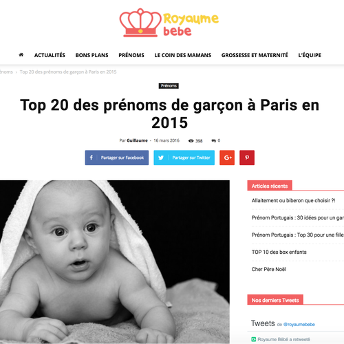 Top 20 Des Prénoms De Garçon à Paris En 2015 Data Gouv Fr