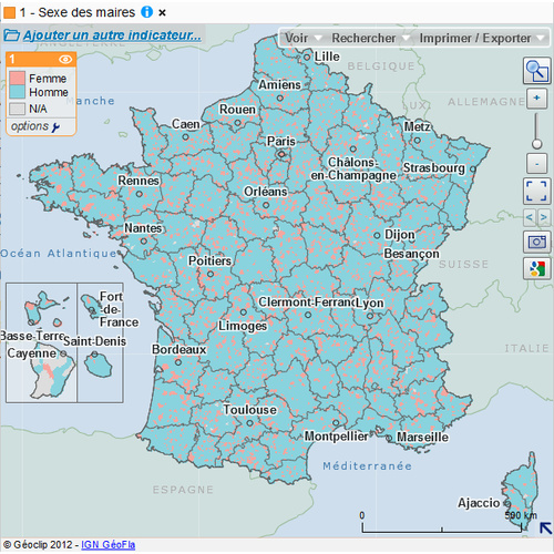 Carte Des Maires Par Sexe - Data.gouv.fr