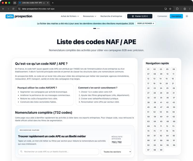 Data-prospection.fr: annuaire d’entreprises et fichiers de prospection B2B en France