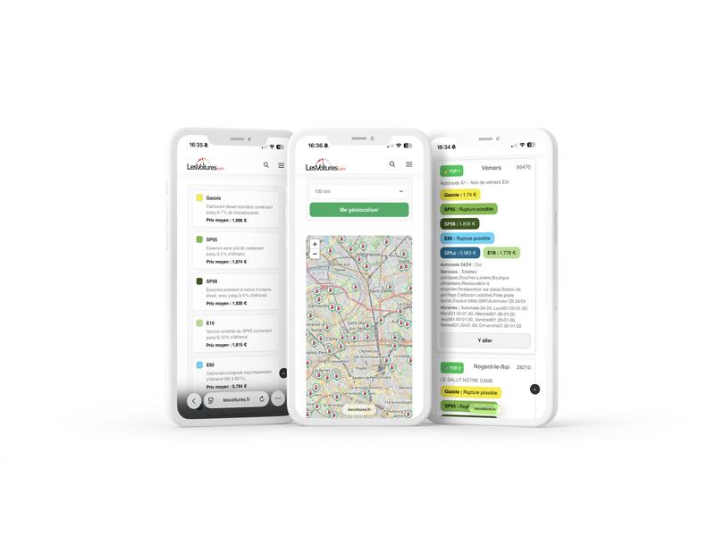 Carte en direct des prix de l’essence et des stations‑service