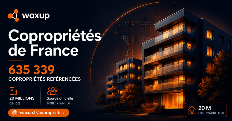 Woxup — Annuaire des copropriétés françaises (635 000 immeubles, 20 millions de lots)