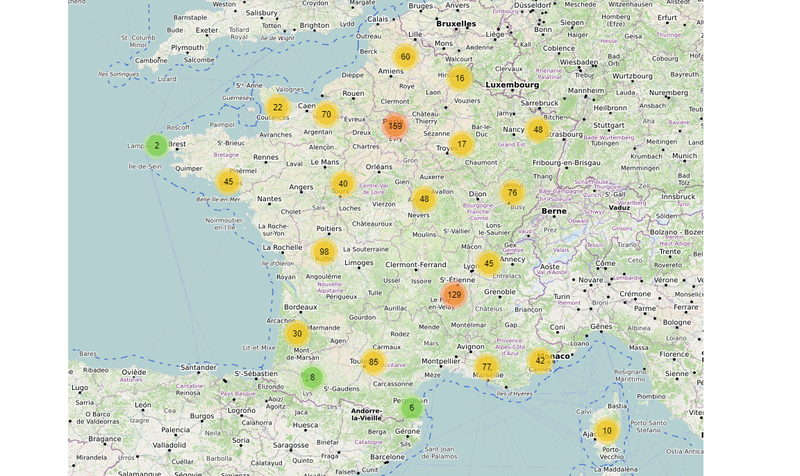 Liste des coordonnées des nationaux data.gouv.fr