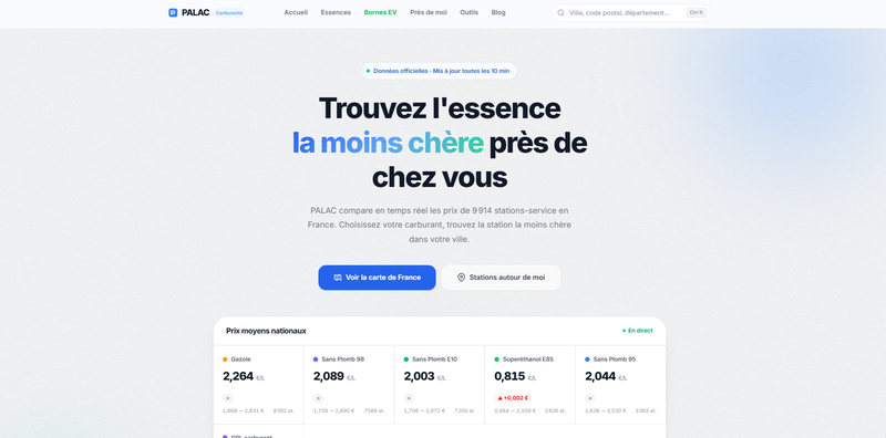 PALAC — Comparateur de prix carburants en temps réel