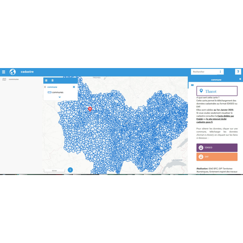 Carte Facilitant Le Téléchargement Des Données Cadastrales Ouvertes En ...